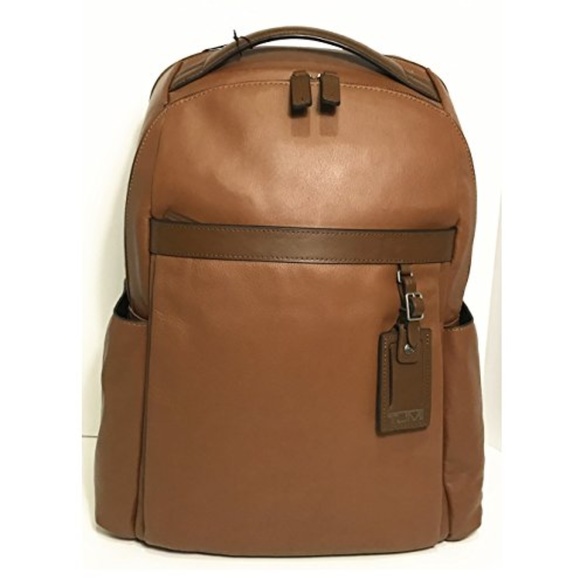 tumi leather backpack sale